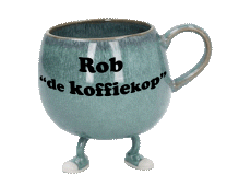 mascotte rob de koffiekop